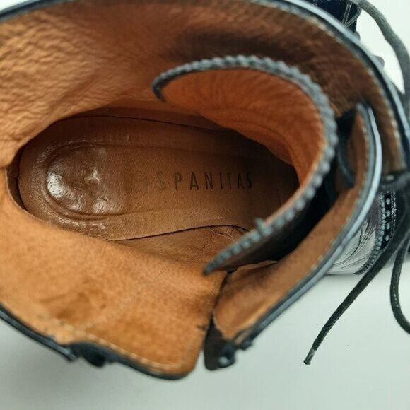 HISPANITAS Booties Lace-up Stiletto Heels Oxford Patent Leather Sz 6.5 | Eur 37 - Picture 14 of 14